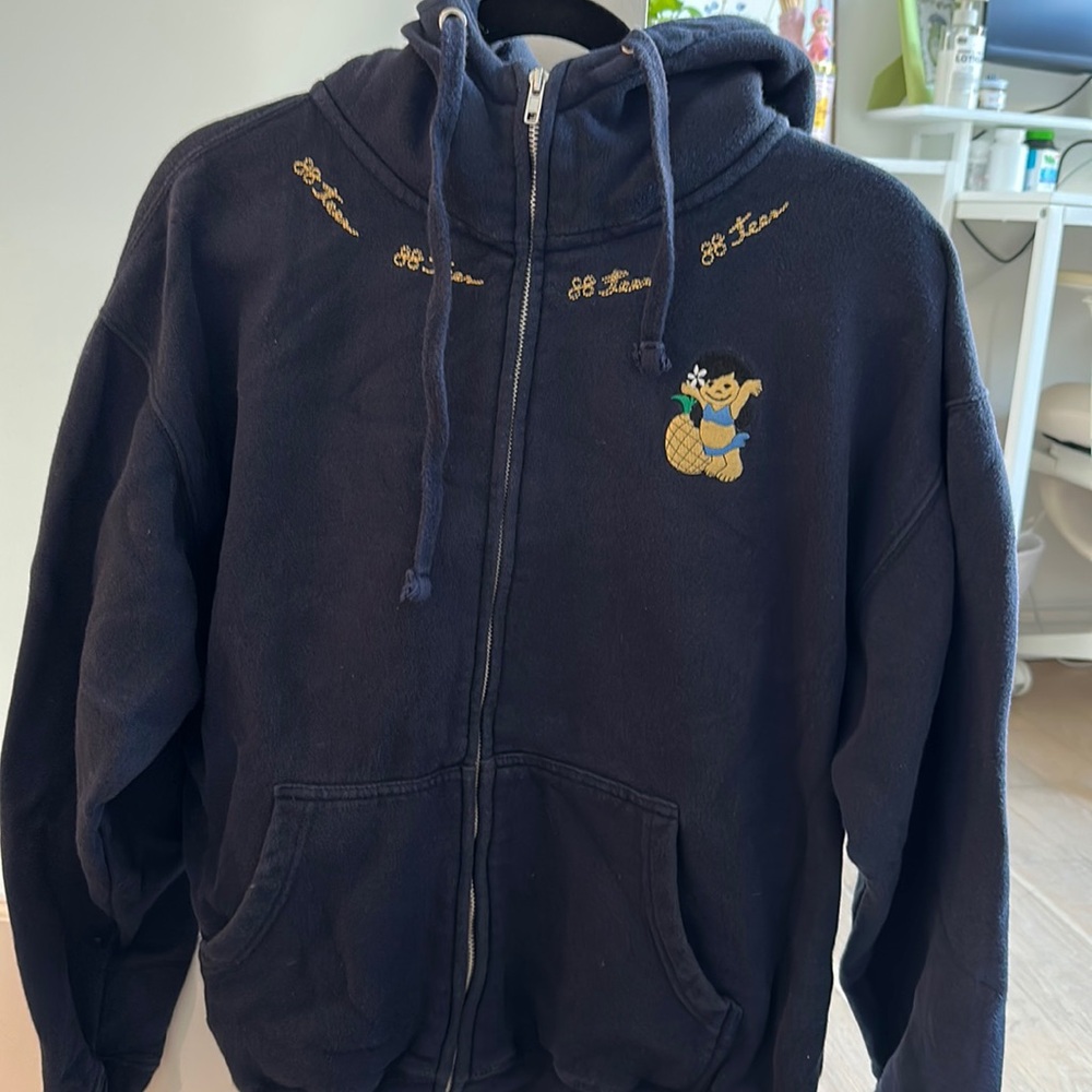 88 Tees Navy Blue Zip-up Hoodie